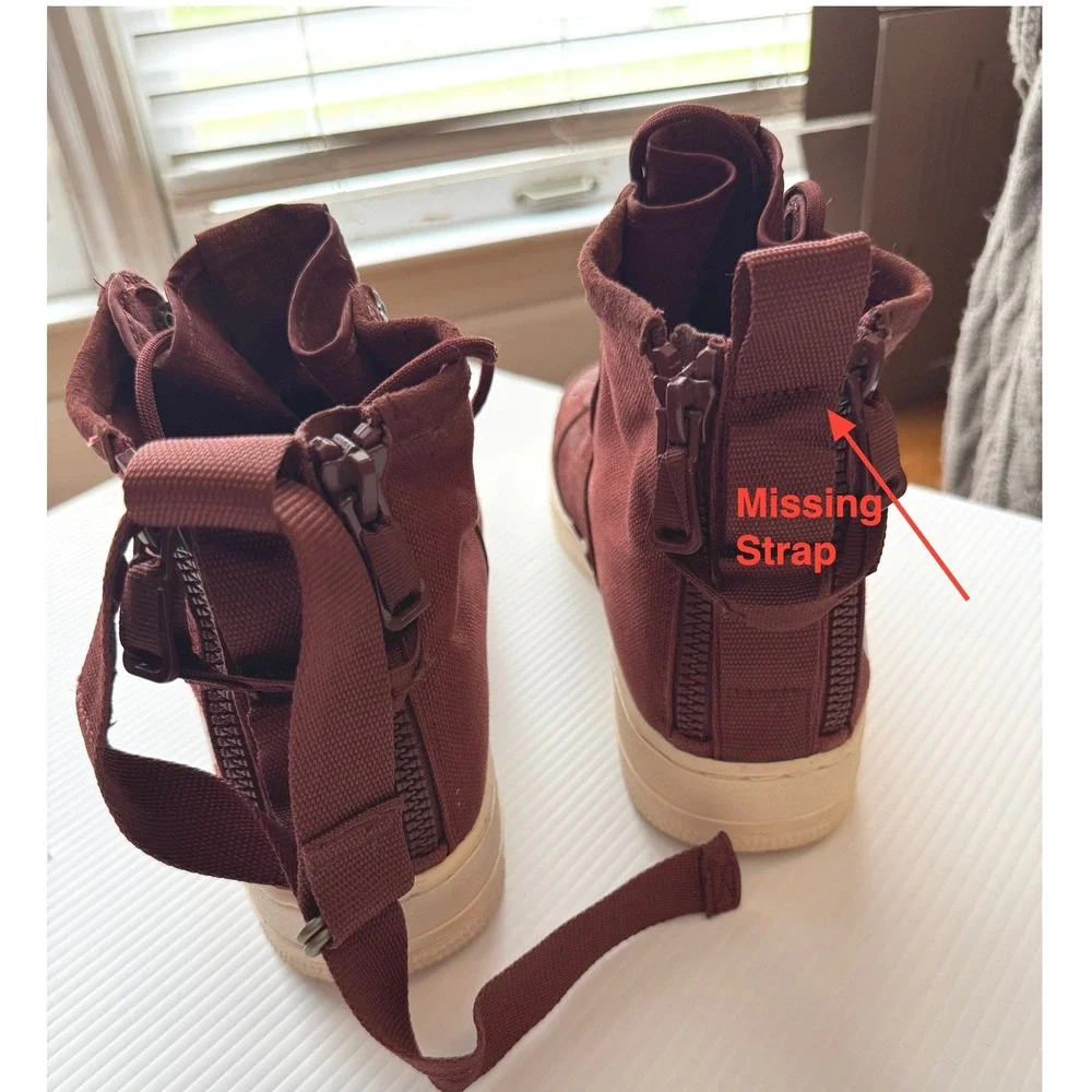 Nike Special Field Air Force 1 Mid Burgundy Canvas Suede Sneakers Men's 11